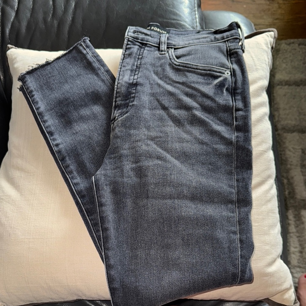 Denim Forum Dark Gray Straight Leg Jeans